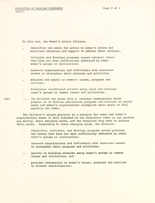 Evolution of a Mission Statement, page 2