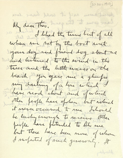 Herbert Bodman to Theodora Dunham, 1917