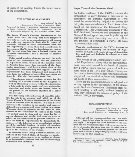 National Association's Interracial Charter, 1946