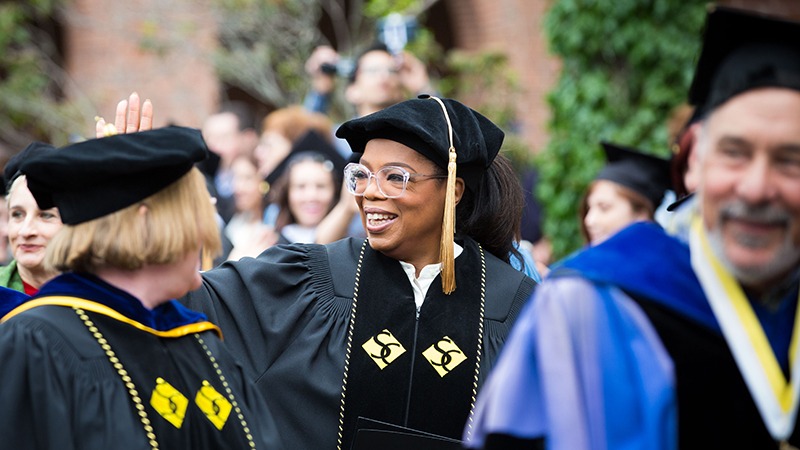Oprah Winfrey in the Commencement Procession