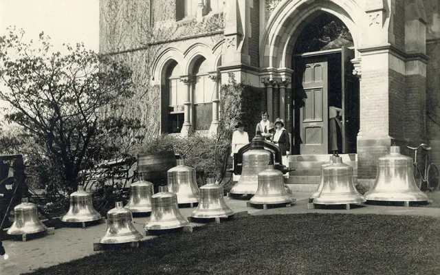 The original Carlile Carillon before it was installed in College Hal