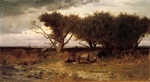 Robert Swain Gifford's painting An Old Orchard Near the Sea